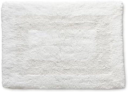 KEMA Bathroom Rugs 17"x24", Cotton Reversible Bath Mat for Bathroom Ultra Soft Plush Bath Rugs Water Absorbent Quick Dry Thick Floor Mats for Shower, Restroom, Bedroom, Kitchen (White)