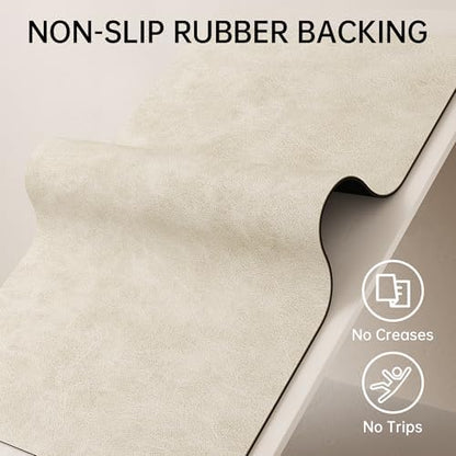 Mecko Bath Mat 16"x24",Ultra Thin Bathroom Rug fit Under Door Light Brown