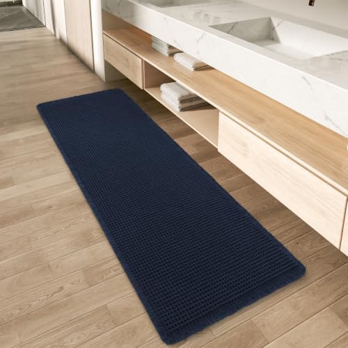 Upgraded Waffle Bath Mat Runner Absorbent Non Slip Bathroom Mat, 2' x 4'