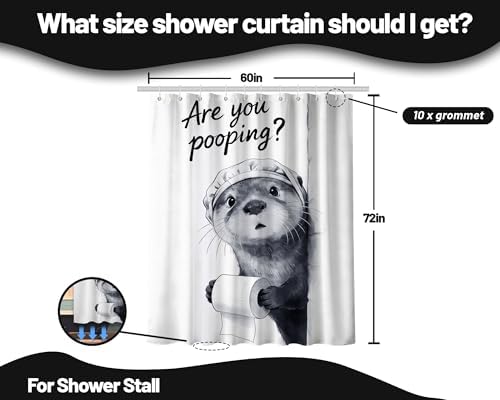 Funny Otter Shower Curtain Unique, 60x72 Inchs