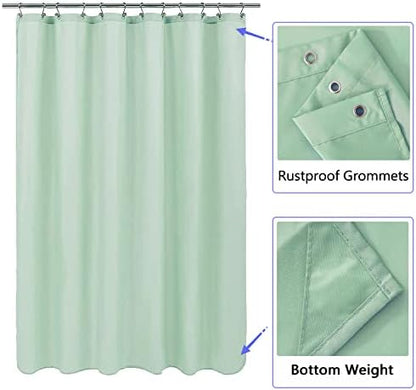 LLSCL Apple Green Fabric Shower Curtain Liner with Magnets, Waterproof Hotel Quality, 72 x 72 Machine Washable