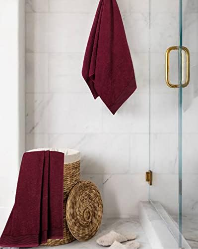 BELIZZI HOME Ultra Soft 2 Pack Oversized Bath Towel Set 28x55 inches, 100% Cotton Large Bath Towels, Ultra Absorbant Compact Quickdry & Lightweight Towel, Ideal for Gym Travel Camp Pool - Burgundy red