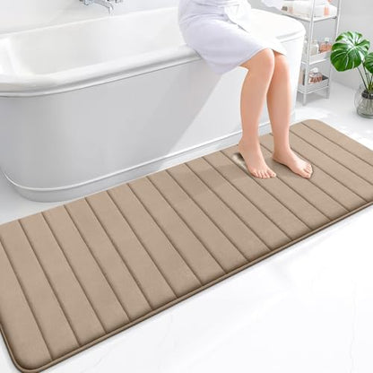 OLANLY Memory Foam Long Bathroom Rugs Runner 70x24, Super Soft Absorbent