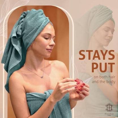 CORE 4-Piece Cotton Bath Towels for Bathroom | Value Pack, Soft, Absorbent, Quick-Dry, Lightweight, Minimalist, 27x54 in, Soft Teal