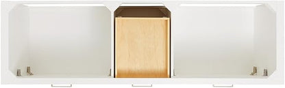 Alenza 72 Inch Bathroom Vanity Double Sink — White Bathroom Vanity with Sink, 1.5" Edge Italian Carrara Marble Countertop & Backsplash, 4 Soft-Close Doors, 4 Dovetail Drawers