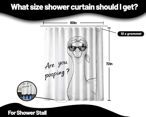 Funny Duck Shower Curtain are You Pooping Novelty Goose Shower Curtains for Bathroom Decor Sets, Waterproof Cloth Fabric with Hooks, 60 x 72 Inch