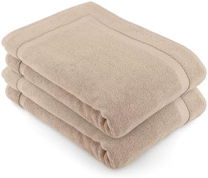 COTTON CRAFT Bath Mats - 2 Pack Step Out Tub Shower Floor Mat -21x30- Linen