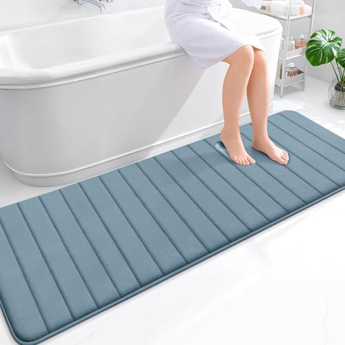 OLANLY Memory Foam Long Bathroom Rugs Runner 70x24, Super Soft Absorbent