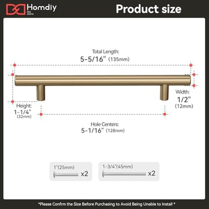 homdiy 100Pack 5in Cabinet Handles Champagne Bronze Kitchen Cabinet Pulls Drawer Pulls for Dresser Drawers