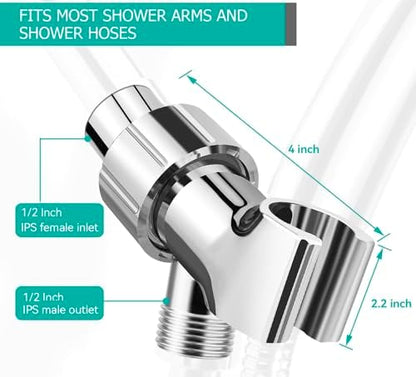 MAAYAYA Brass Ball Shower Holder, 360° Adjustable ABS Bracket, Chrome