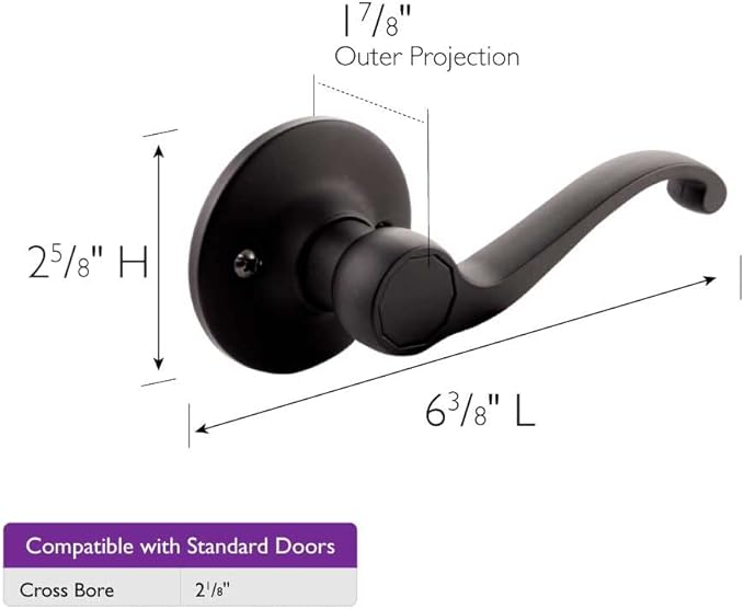 Design House 779207 Scroll Dummy Door Lever Matte Black