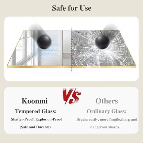 Koonmi Gold Mirrors for Wall, 30x36 Inch Bathroom Mirror, Rectangular Wall Mirror for Living Room Bedroom Bathroom, Hangs Horizontally or Vertically