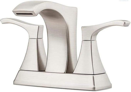 Pfister Venturi Bathroom Sink Faucet, 4-Inch Centerset, 2-Handle, 3-Hole, Spot Defense Brushed Nickel Finish, LF048VNGS
