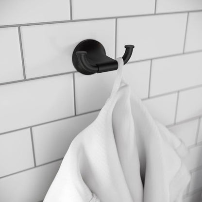 Pfister Pfirst Modern Towel Hook, Bathroom Towel Hook, Wall-Mounted, Screw-in, Matte Black Finish, BRHPFM0B (Pack of 3)