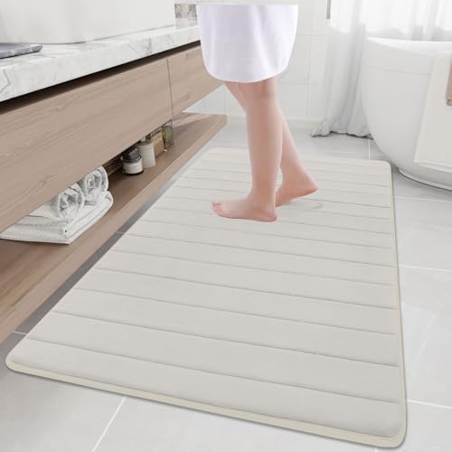 Buganda Memory Foam Bath Mat 59 x 34, Ultra Soft Absorbent Bathroom Rugs