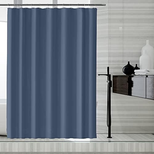 LLSCL Blue Fabric Shower Curtain Liner with Bottom Counterweight, Waterproof Hotel Quality, 72 x 72 Machine Washable
