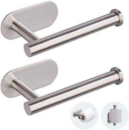 JOPOFI Self Adhesive Toilet Paper Holder - Brushed Nickel（2 Pcs）