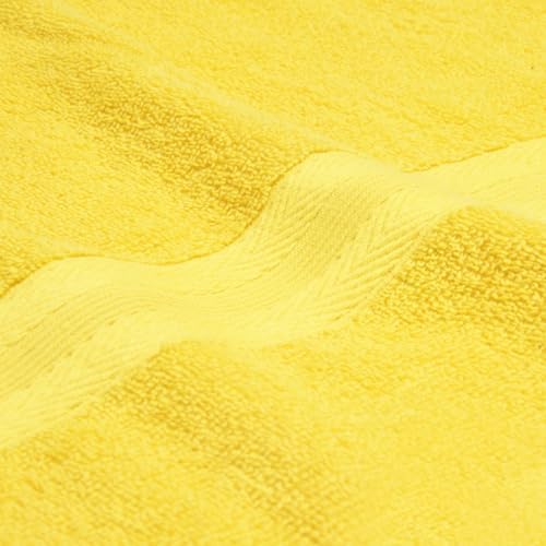 BOUTIQUO Ultra Soft 6-Piece Hand Towel Set 16x28-100% Ringspun Cotton - Durable & Highly Absorbent Hand Towels - Ideal for use in Bathroom, Kitchen, Gym, Spa & General Cleaning - Lime Yellow