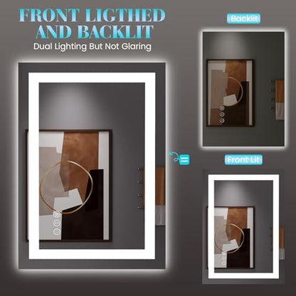 JISOSO LED Bathroom Mirror, Bathroom Vanity Mirror, 28"x36"