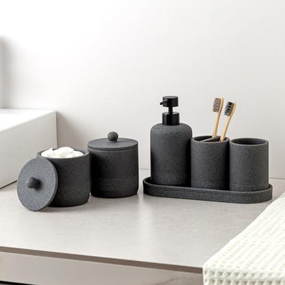 Bathroom Accessories Set, 6 PCS Bathroom Accessorry Set, Grey