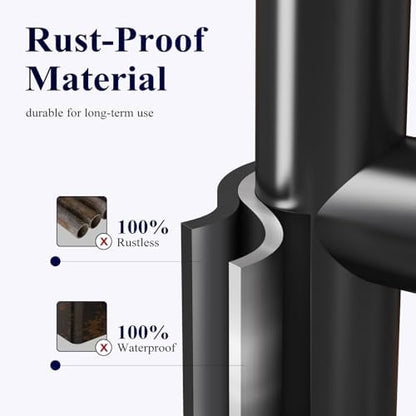 Kitsure Toilet Paper Holder Free Standing – Rustproof Metal Toilet Paper Stand for 4 Rolls with Anti-Slip Base and Shelf for Phone & Small Items, Bathroom Organizers and Storage, Medium, Black, 2Pack