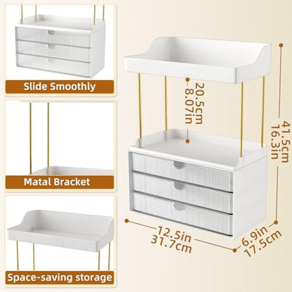 StorBin Arcylic 5-Tier Makeup & Skincare Organizer for Vanity, Bath, 2 Sets