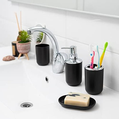 Moss & Stone 6-Piece Black Bathroom Accessories Set, Soap Dispenser