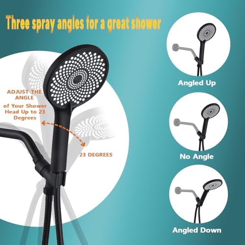 Brass Handheld Shower Head Holder - Adjustable Shower Rod Holder with Brass Pivot Ball - Matte Black