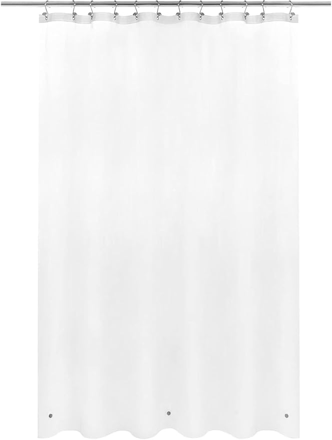 Barossa Design Long Frosted Shower Curtain Liner with 3 Magnets, 72" x 75" | Waterproof PEVA, PVC Free, Metal Grommets, Lightweight Plastic Shower Liner 72x 75 Inches Longer Size for Bathroom