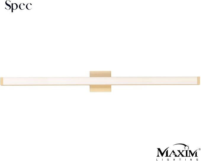 Maxim Lighting Spec Vanity 48" 1-Light Bath Vanity Light | Gold Aluminum Finish | White Pmma Acrylic Shade | Contemporary Indoor Light Fixture | Ideal for Bathrooms & Powder Rooms | 52008GLD