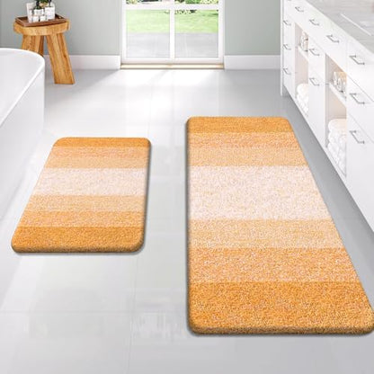 OLANLY Micorfiber Bathroom Rug Set 2 Piece, 47"x20"+24"x16"