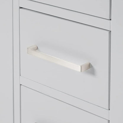 ARIEL Cambridge 60-inch Bathroom Vanity with Sink,Solid Wood, 2-inch Italian Carrara Marble Countertop, Double Rectangular Porcelain Sink, 4 Soft Closing Doors, 6 Dovetail Drawers, Grey