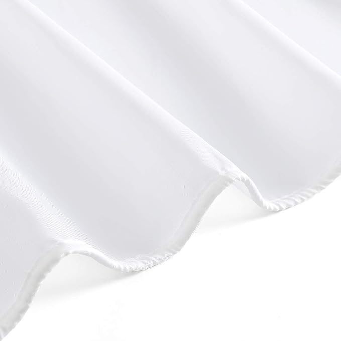 EurCross 72 x 76inch Shower Curtain for Bathroom, Easy Care Machine Washable Fabric Solid White Shower Curtain Liner 76 inch Long Without Hooks