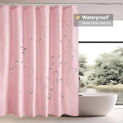 LLSCL Fabric Shower Curtain Liner with Weighted Lines, Waterproof Hotel Quality, 72 x 72 Machine Washable