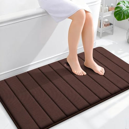 OLANLY Memory Foam Long Bathroom Rugs Runner 44x24, Super Soft Absorbent