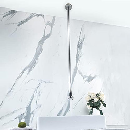 Waterfall Bathroom Faucet Single Handle Lavatory Mixer Tap Hot & Cold Bathroom Sink Mixer Ceiling Mounted Vanity Faucet Stylish Chrome Design for Modern Bathrooms，Chrome B