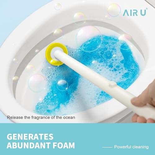 48 Count Disposable Toilet Brush Heads, Toilet Bowl Wand Refills for Toilet and Bathroom Cleaning, Yellow Lemon Fragrance, Not Suitable for Electric Toilet Brushes