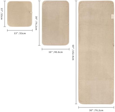 POLYTE 430 GSM Poly Blend Microfiber Quick Dry Waffle Bath Towel Set of 6