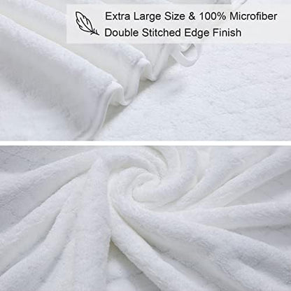 Ycosy 2 Pack Hand Towels Set 16"x31",White Towel Set for Bathroom,Quick Dry Thick and Highly Absorbent Hand Towel,Ultra Soft Microfibers Premium Towel Set for Bathroom Hotel,Spa,Gym