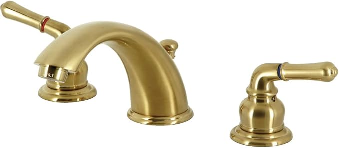 Kingston Brass KB967SB Widespread Bathroom Faucet, Brushed Brass, 5.75 x 4 x 2.31