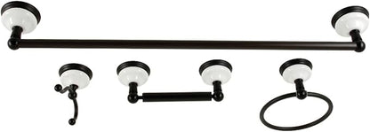 Kingston Brass BAK1111478MB Victorian 4-Piece 24-Inch Towel Bar Bathroom Accessory Set in Matte Black