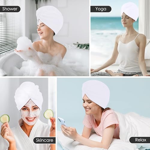 TENSTARS Hair Towel Wrap for All Hair Types, 5 Pack Microfiber Turban
