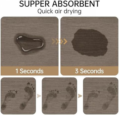 Mecko Bath Mat 24"x48",Ultra Thin Bathroom Rug fit Under Door Brown