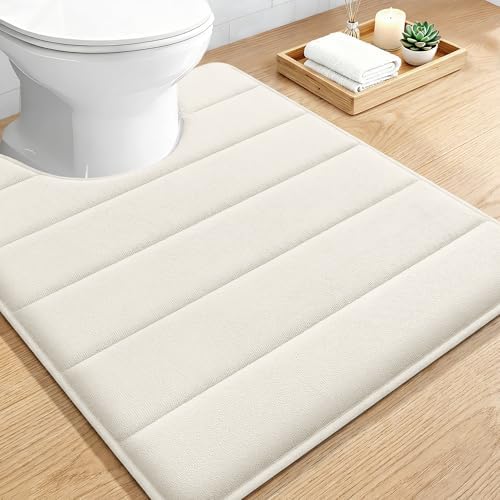OLANLY Memory Foam Toilet Rugs U Shaped 24x20, Super Soft and Absorbent