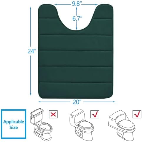 Buganda Memory Foam U-Shaped Toilet Rugs 24 x 20, Absorbent Bathroom mat