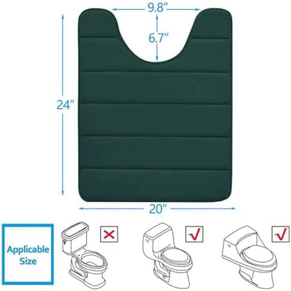 Buganda Memory Foam U-Shaped Toilet Rugs 24 x 20, Absorbent Bathroom mat