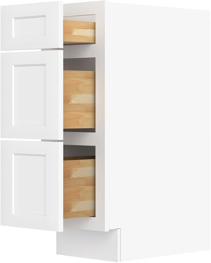 Furinno Shaker Bath Vanity Cabinet Without Top, Ready to Assemble, 21 D x 12 W x 34.5 H, White