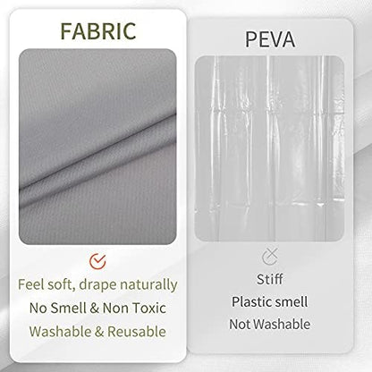 ALYVIA SPRING Waterproof Fabric Shower Curtain Liner - Soft & Light-Weight Cloth Shower Liner with Magnets, Hotel Quality & Machine Washable - Standard Size 72x72, Gray (Pack of 2)