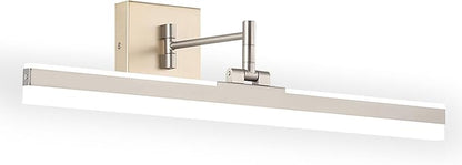 Modern LED Vanity Light,23.6‘’ Adjustable & Rotatable Bathroom Light Fixture Above Mirror, Wall Sconce, Nickel