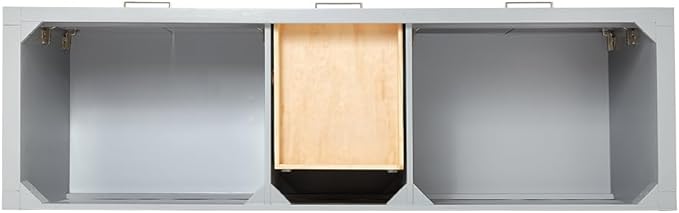 DKB Alenza 72 Inch Bathroom Vanity Double Sink — Grey Bathroom Vanity with Sink, 1.5" Edge Italian Carrara Marble Countertop & Backsplash, 4 Soft-Close Doors, 4 Dovetail Drawers